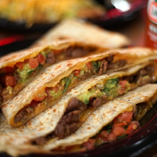 Quesadilla wedges golden and melty